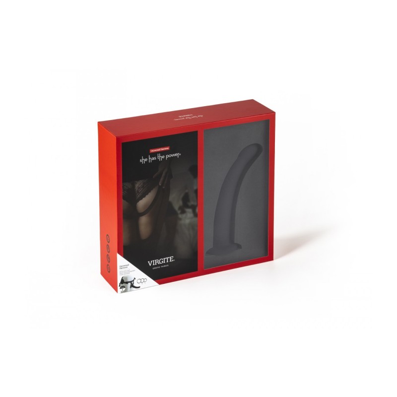 HARNESS WITH BLACK DILDO SIZE L