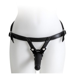 HARNESS WITH BLACK DILDO SIZE L
