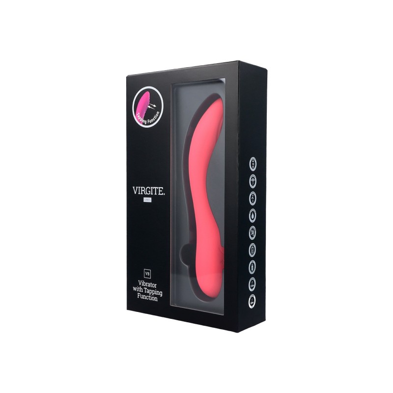 V8 PINK RECHARGEABLE TAPPING VIBRATOR