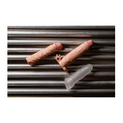 REALISTIC PENIS SHEATH S5 FLESH 19 CM W/ VIBRATION