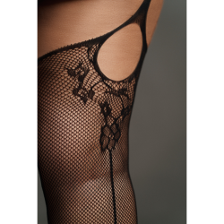 Pantie with Attached Stockings - OSX - Black