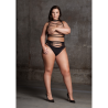 Helike XLV - Two Piece with Open Cups, Crop Top and Pantie - Plus Size