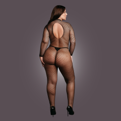Bodystocking Fishnet Structure - Open / Turtle - OSX - Black