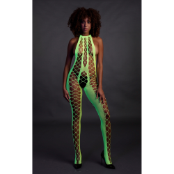 Bodystocking with Halterneck - One Size - Neon Green