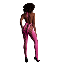 Bodystocking with Halterneck - One Size - Neon Pink