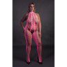 Bodystocking with Halterneck - Plus Size - Neon Pink
