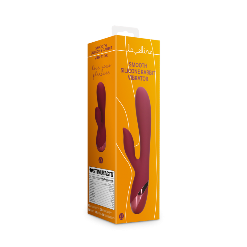 Smooth Silicone Rabbit Vibrator - Dark Cherry