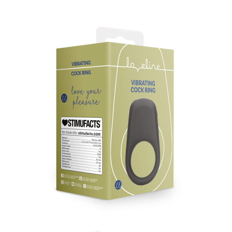 Vibrating Cock Ring - Licorice Black