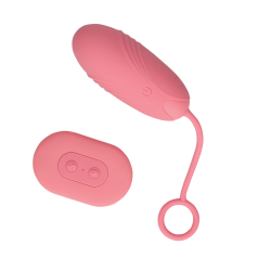 Ultra Soft Silicone Egg Vibrator with Remote Control - Pink Arabesque