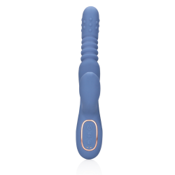 Warming Rotating Beads and Thrusting Rabbit Vibrator - Blue Nova
