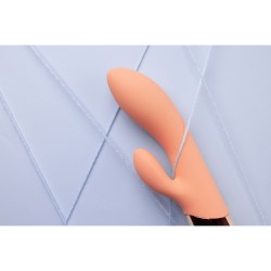 Ultra Soft Silicone Rabbit Vibrator - Ceramic Peach