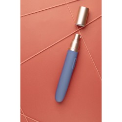 Travel Vibrator with Lube Compartment and Pump - Blue Horizon