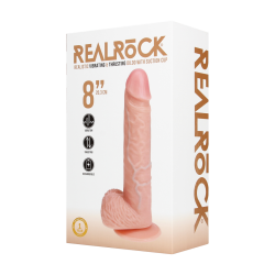 Vibrating and Thrusting Straight Cock with Balls - 8 / 20,5 cm - Flesh