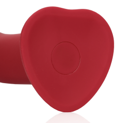 Non-Phallic Vibrating Dildo - Large - Raspberry Red