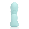 Three-In-One Liquid Silicone Vibrator - Breezy Blue