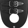 PU Leather Chastity Belt with Straps - Black