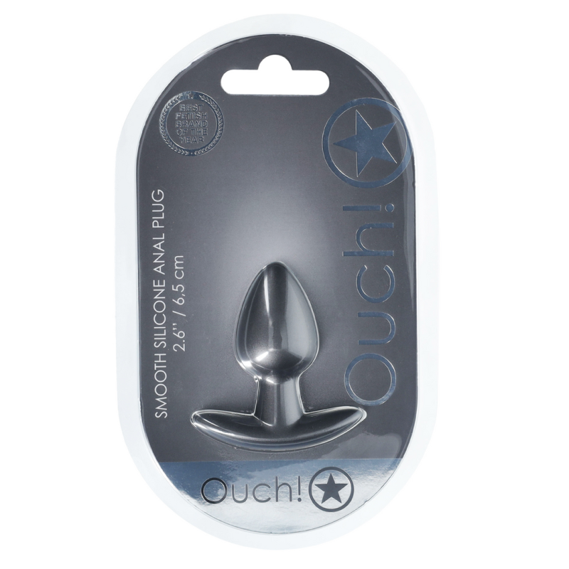 Smooth Silicone Anal Plug - Small - 2.6 / 6,5 cm - Gunmetal