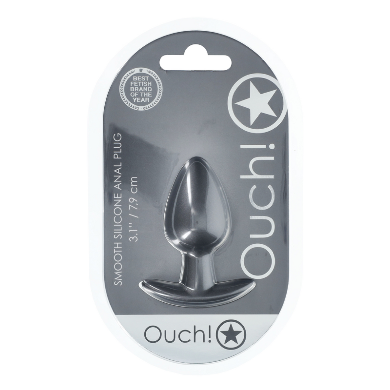 Smooth Silicone Anal Plug - Medium - 3.1 / 7,9 cm - Gunmetal