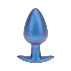 Smooth Silicone Anal Plug - Large - 3.5 / 8,9 cm - Metallic Blue