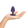 Smooth Silicone Anal Plug - Large - 3.5 / 8,9 cm - Metallic Purple