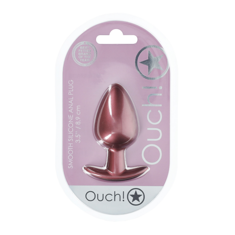 Smooth Silicone Anal Plug - Large - 3.5 / 8,9 cm - Rose Gold