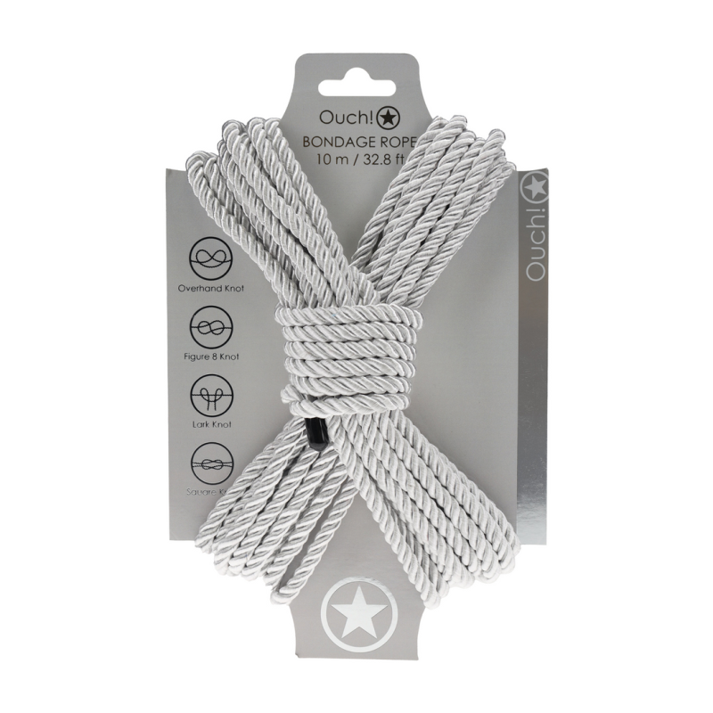 Polyester Bondage Rope - 32.8 ft / 10 m - Silver
