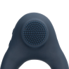 Vibrating Cockring with Clitoris Stimulation - Indigo Blue
