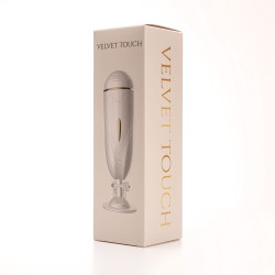 Velvet Touch masturbator z wibracją wagina  cyberskóra ładowany usb biały