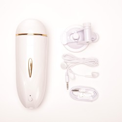 Velvet Touch masturbator z wibracją wagina  cyberskóra ładowany usb biały