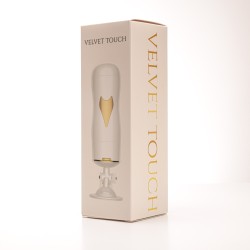 Velvet Touch masturbator z wibracją wagina cyberskóra ładowany usb biały