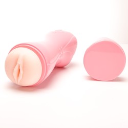 Velvet Touch masturbator pulsacyjny z wibracją oraz efektami dźwiękowymi wagina cyberskóra ładowany usb różowy