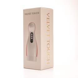 Velvet Touch masturbator z wibracją ssaniem cyberskóra ładowany usb biały