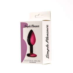 Simple Pleasure korek analny silikonowy różowy rozmiar s kryształ jasno niebieski