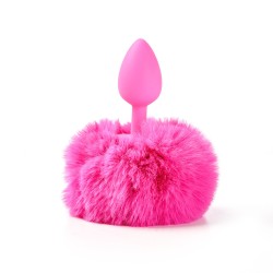 Simple Pleasure korek analny silikonowy różowy rozmiar s króliczy ogonek
