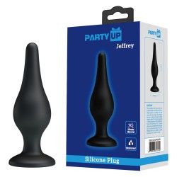 Party Up korek analny silikonowy długi smukły kolor czarny Jeffrey