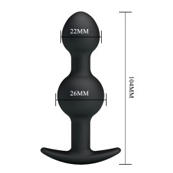 Party Up korek analny kulki silikonowy kolor czarny James