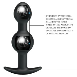 Party Up korek analny kulki silikonowy kolor czarny James