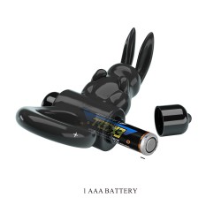 Party Up pierścień erekcyjny wibryjący silikonowy baterie kolor czarny Leo