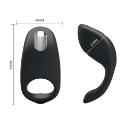 Party Up pierścień erekcyjny wibrujący silikonowy ładowany usb kolor czarny King