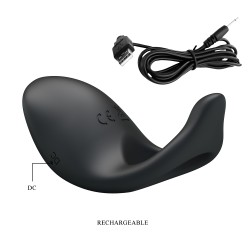 Party Up pierścień erekcyjny wibrujący silikonowy ładowany usb kolor czarny King