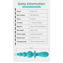 Party Up wibrator analny ładowany usb kolor turkusowy Evajane