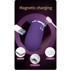 Party Up wibrator silikonowy typ króliczek ładowany usb kolor fioletowy David