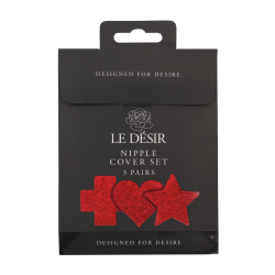 Nipple Cover Set - Cross Star Heart - Red