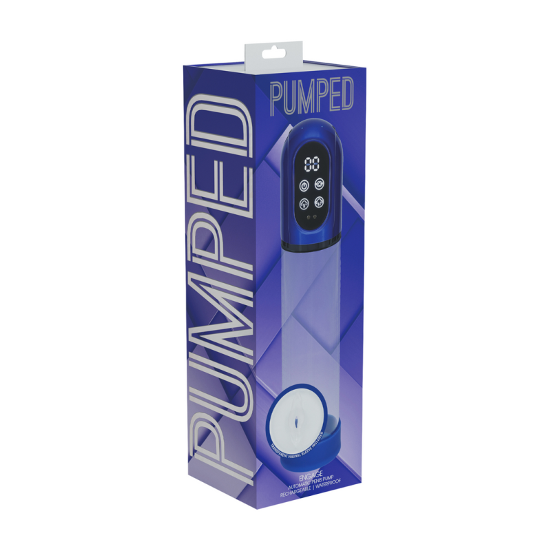 Engage - Automatic Waterproof Penis Pump and Masturbator - Metallic Blue