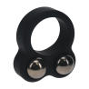 Liquid Silicone Double Weighted Ball Cockring - Black