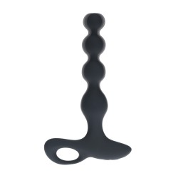 Remote Control Beaded Vibrating Silicone Anal Plug - Black