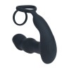 Remote Control Vibrating Thrusting Come-Hither Silicone Prostate Stimulator with Cockring - Black