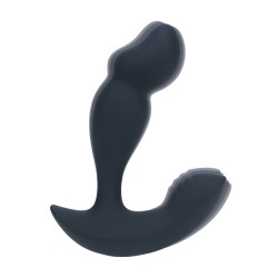 Dual Motor Remote Control Dual Motor Vibrating Liquid Silicone Prostate Stimulator - Black