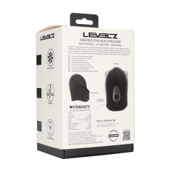 Adjustable Vibrating Silicone Penis Head Stimulator - Black