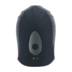 Adjustable Vibrating Silicone Penis Head Stimulator - Black